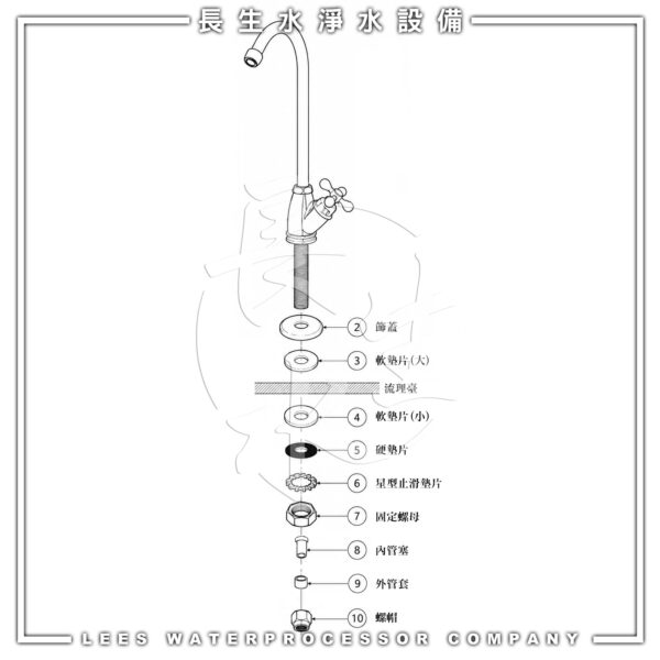 鵝頸龍頭零件順序 LF無鉛認證2分美式鵝頸龍頭